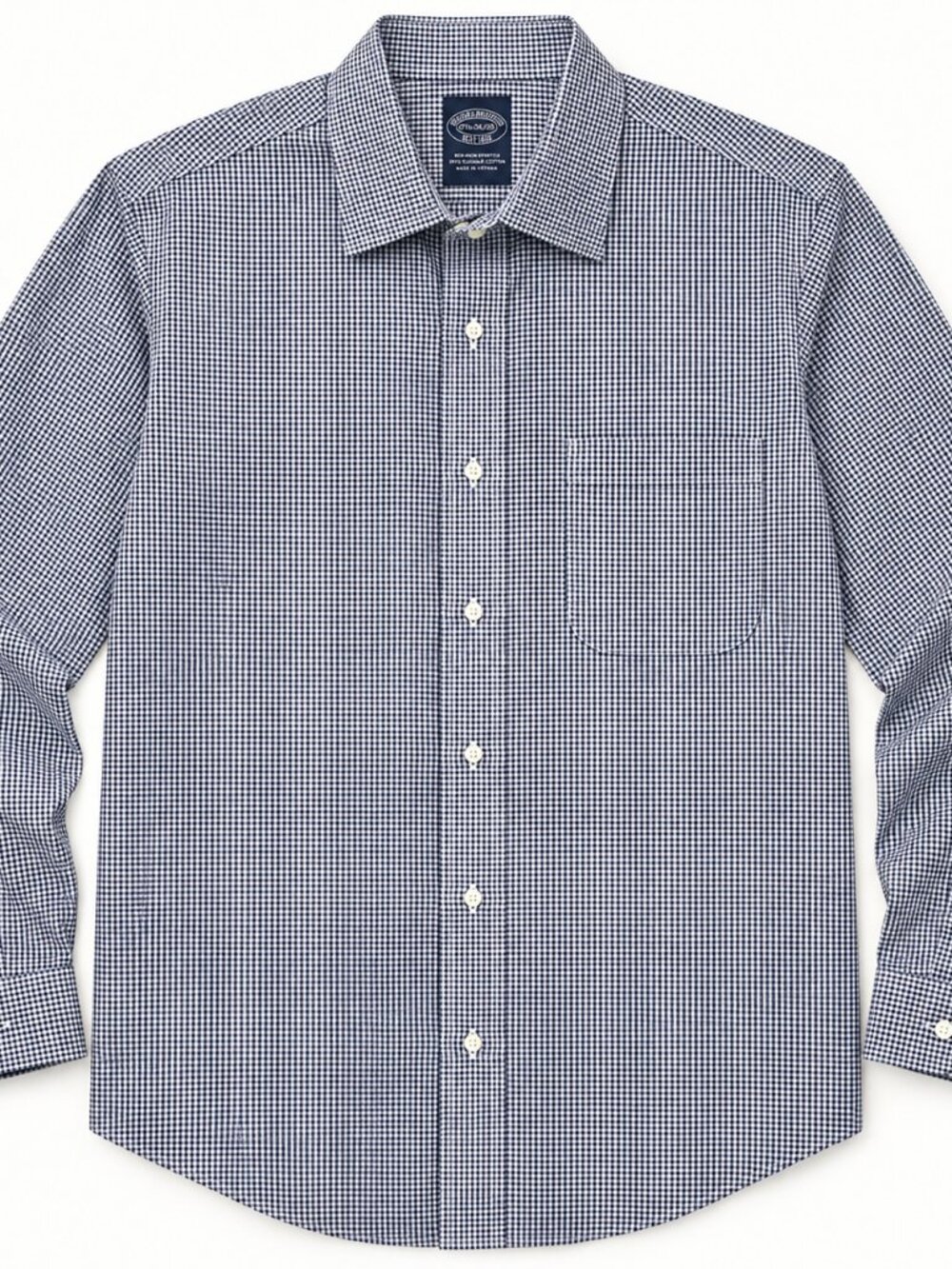 Brooks Brothers Gray Check Dress Shirt 18.5 34/35